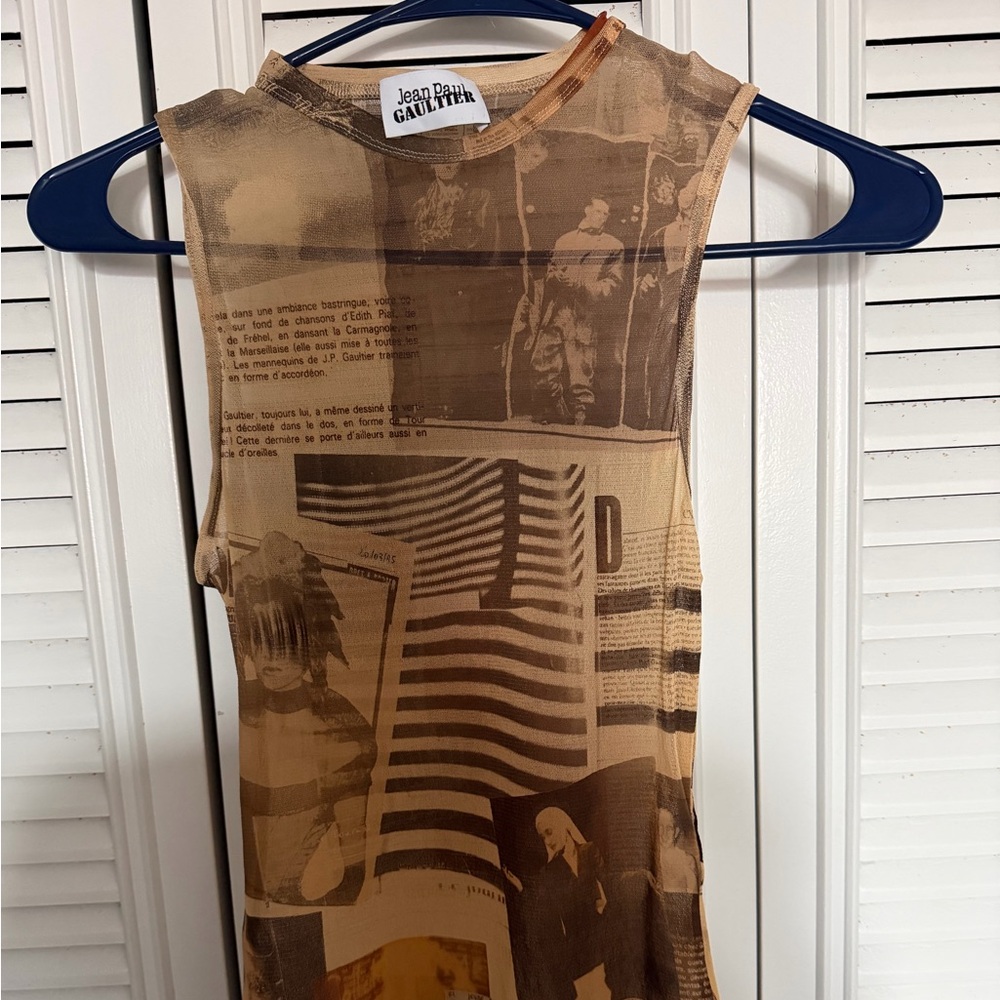 Jean Paul Gaultier Journal Graphic Print Sleeveless Top